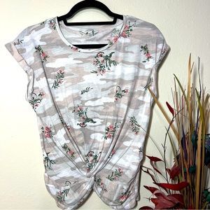 Lucky brand camo floral T-shirt